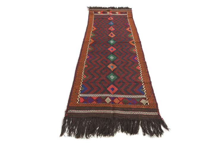 2' 7 x 8' 5 Hand Knotted Kilim Fars Persian Wool Runner Rug