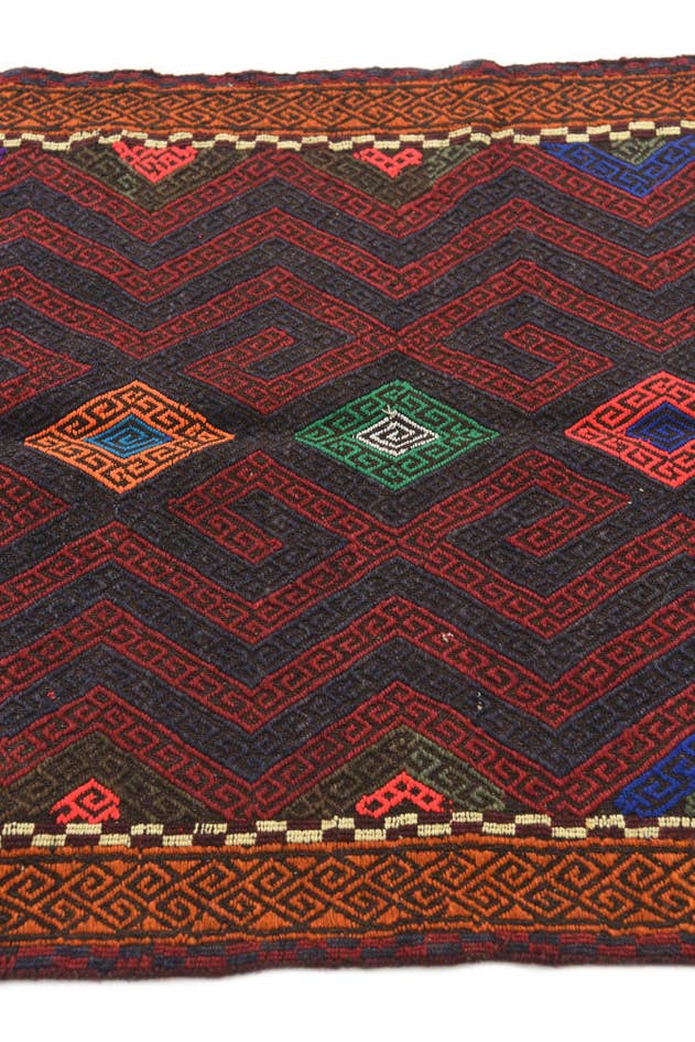 Detail image of 2' 7 x 8' 5 Hand Knotted Kilim Fars Persian Wool Runner Rug