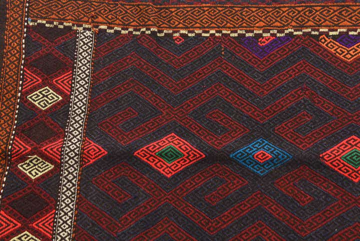 2' 7 x 8' 5 Hand Knotted Kilim Fars Persian Wool Runner Rug