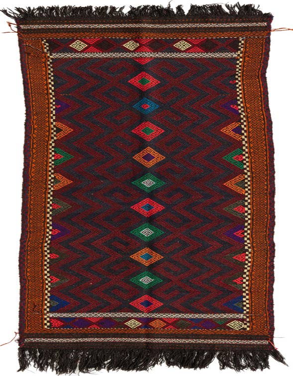 Detail image of 2' 7 x 8' 5 Hand Knotted Kilim Fars Persian Wool Runner Rug