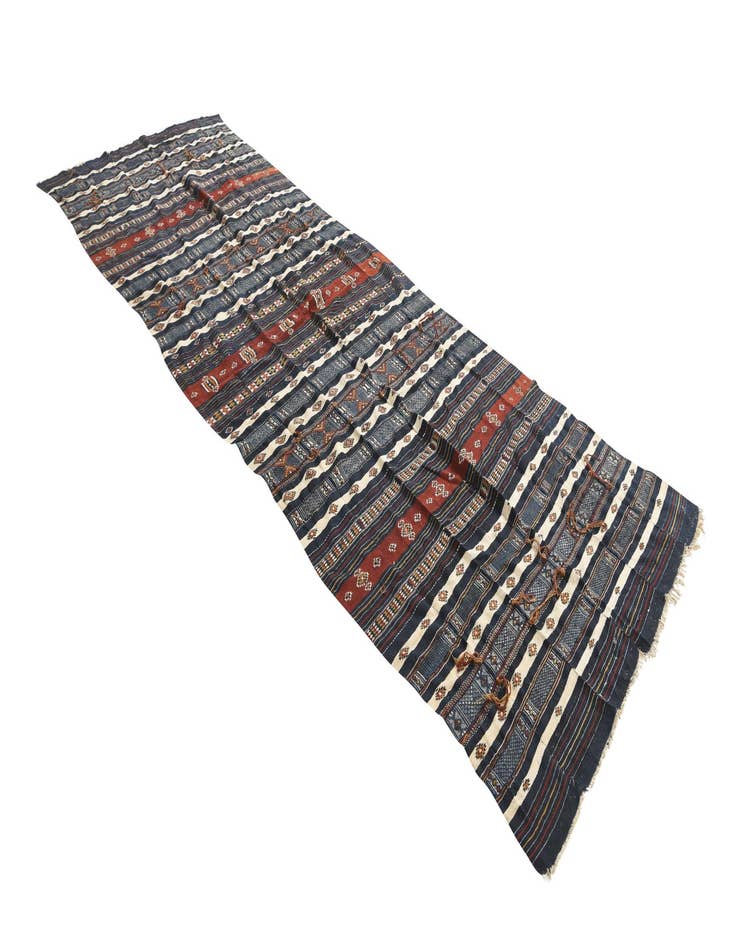 Detail image of 4' 10 x 13' 10  Hand Woven Kilim Fars Wool Runner Rug