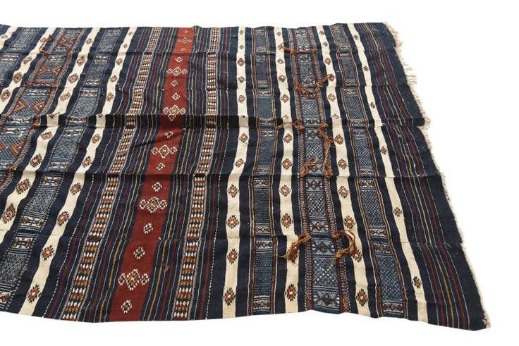 Detail image of 4' 10 x 13' 10 Hand Woven Kilim Fars Wool Runner Rug