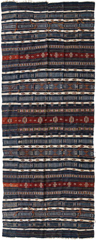Detail image of 4' 10 x 13' 10 Hand Woven Kilim Fars Wool Runner Rug
