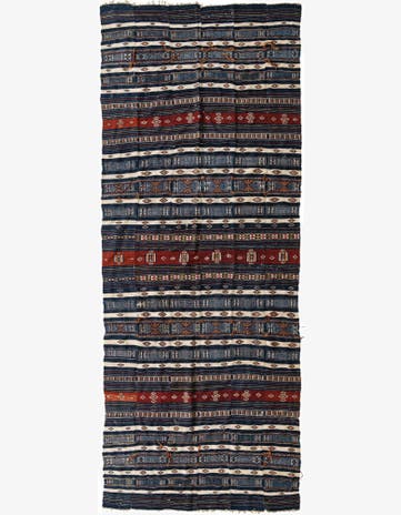 4' 10 x 13' 10 Hand Woven Kilim Fars Wool Runner Rug