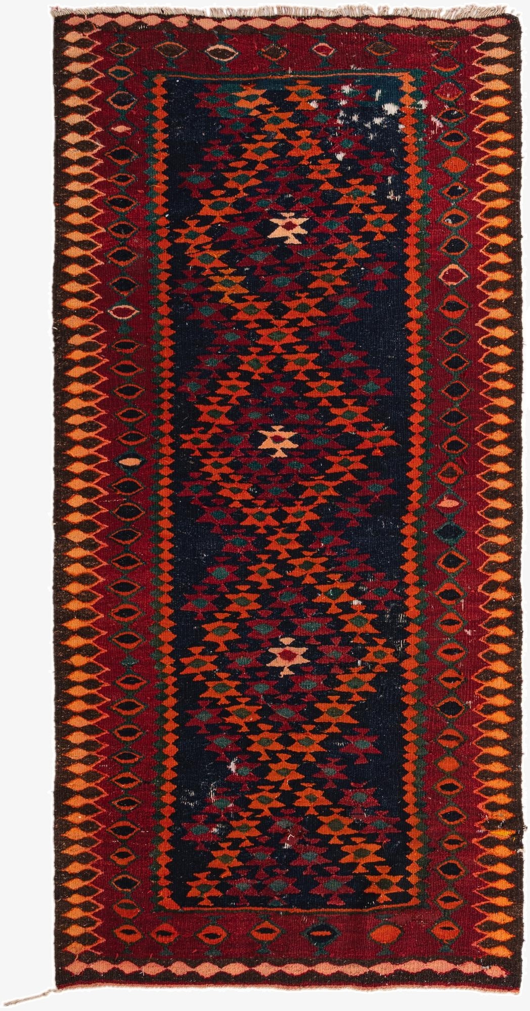 4' 3 x 8' 10  Hand Woven Kilim Fars Wool Runner Rug