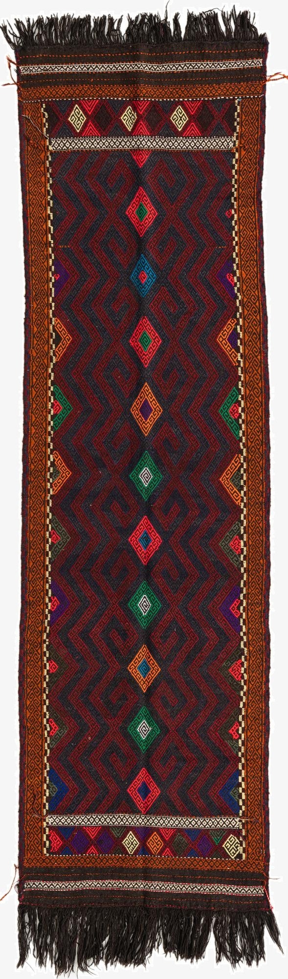 2' 7 x 8' 5  Hand Knotted Kilim Fars Persian Wool Runner Rug