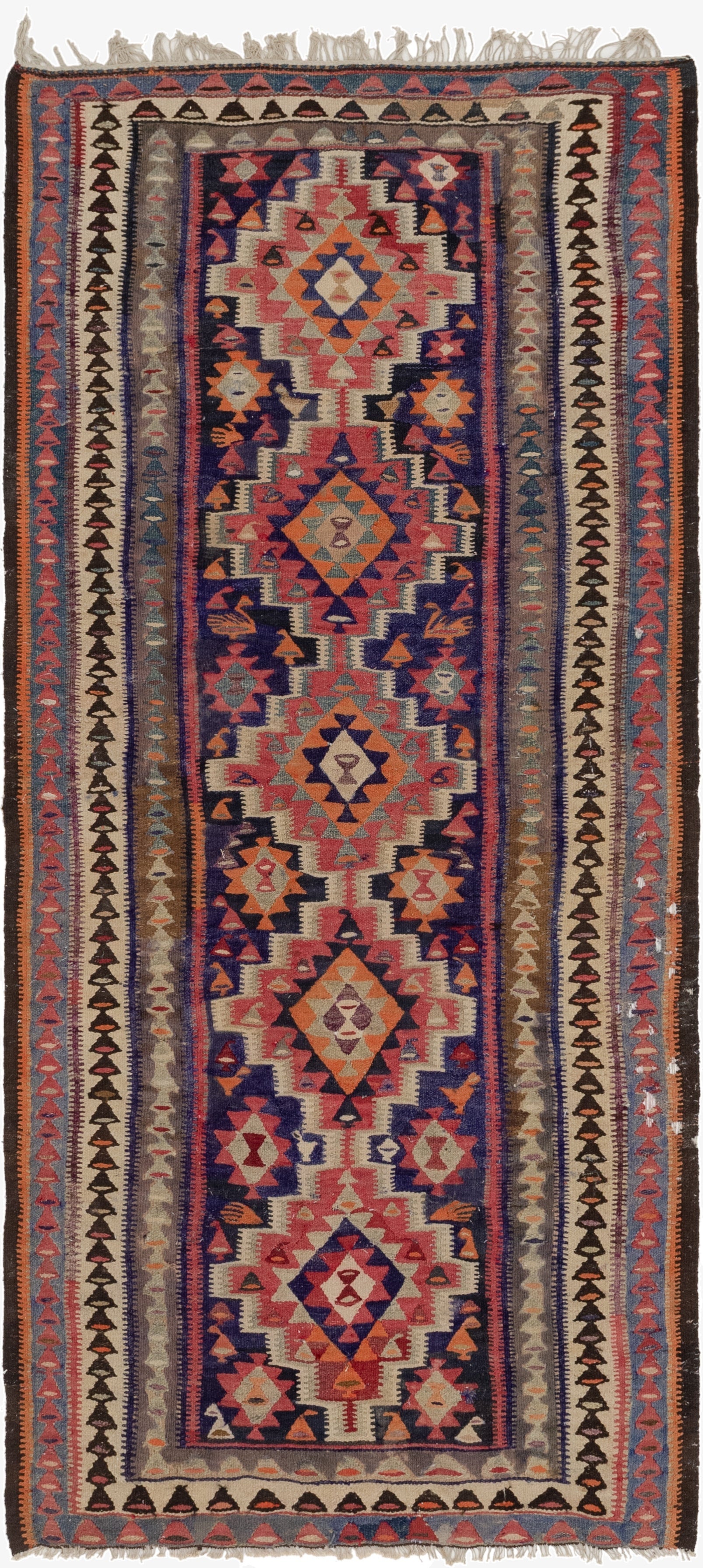 4' 8 x 10'  Hand Woven Kilim Fars Wool Runner Rug