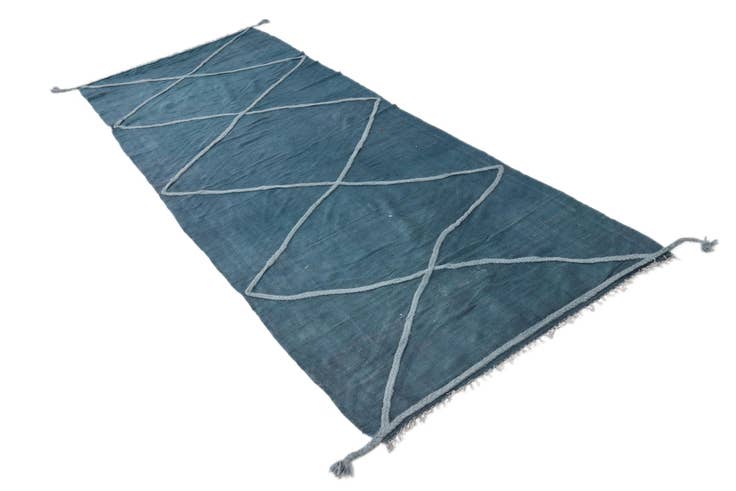 Detail image of 3' 6 x 10' Hand Woven Kilim Modern Wool Runner Rug