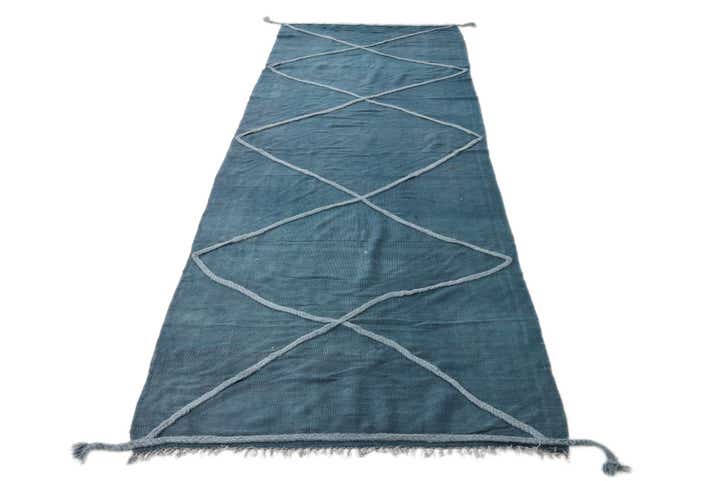 3' 6 x 10' Hand Woven Kilim Modern Wool Runner Rug