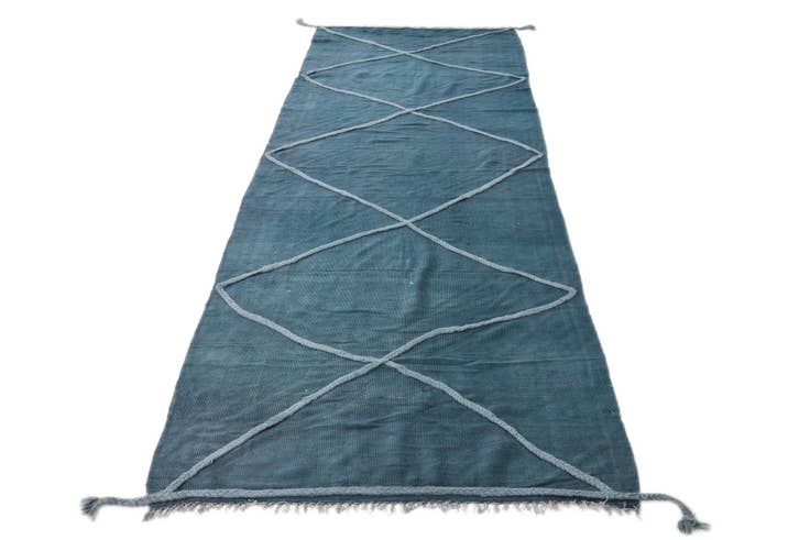 Detail image of 3' 6 x 10' Hand Woven Kilim Modern Wool Runner Rug