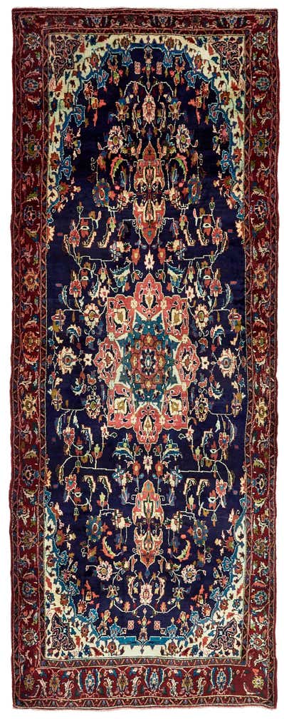 5' x 13' 2 Hand Knotted Koliaei Persian Wool Runner Rug