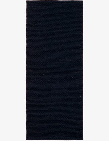 Navy Blue Hand Woven Lana New Zealand Wool Runner Rug