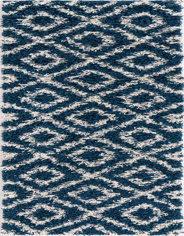 Detail image of 2' x 7' Lattice Shag Runner Rug