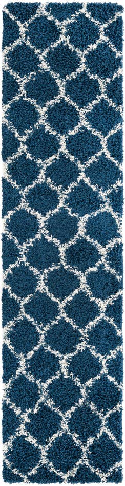 Detail image of 2' x 8' Lattice Shag Runner Rug