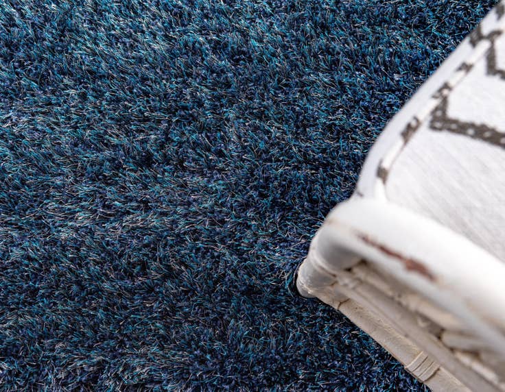 Detail image of 2' 7 x 6' Luxury Solid Shag Runner Rug