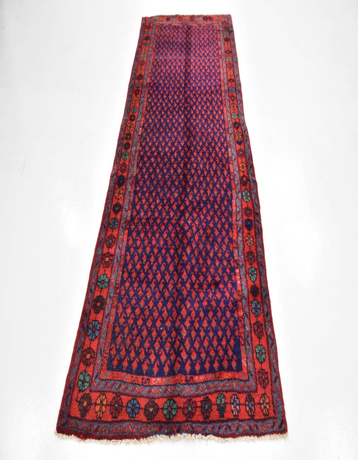 Detail image of 3' 8 x 9' 8  Hand Knotted Mahal Persian Wool Runner Rug