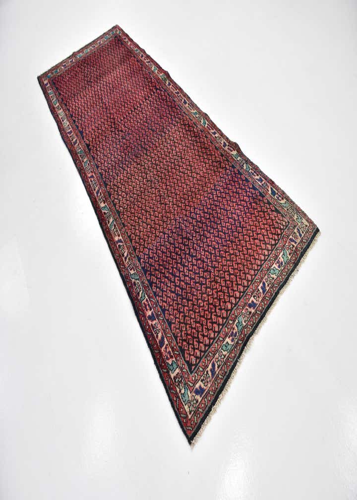 4' 2 x 9' 9 Hand Knotted Mahal Persian Wool Runner Rug