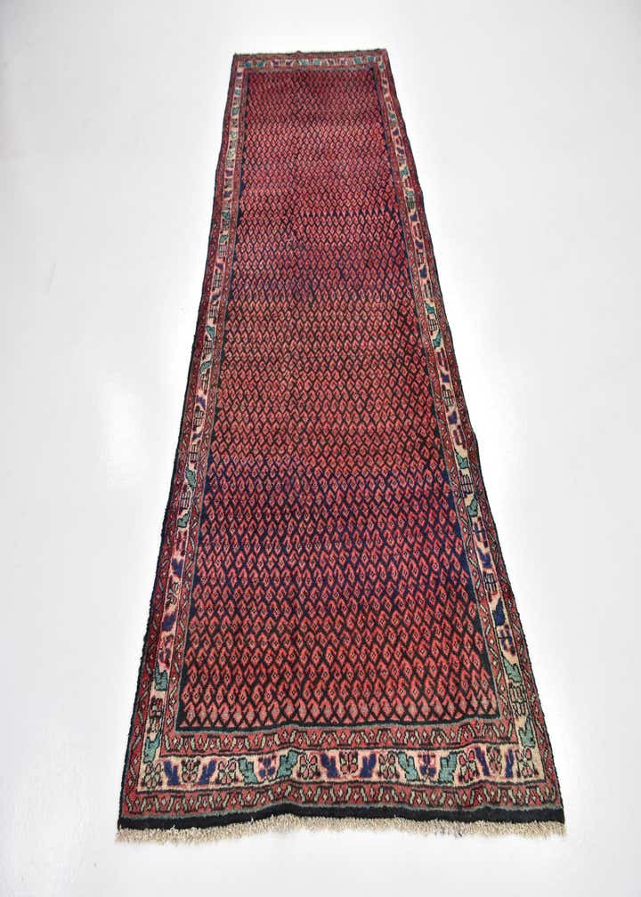 4' 2 x 9' 9 Hand Knotted Mahal Persian Wool Runner Rug
