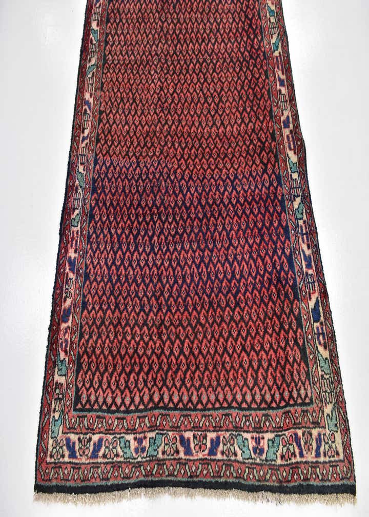 4' 2 x 9' 9 Hand Knotted Mahal Persian Wool Runner Rug