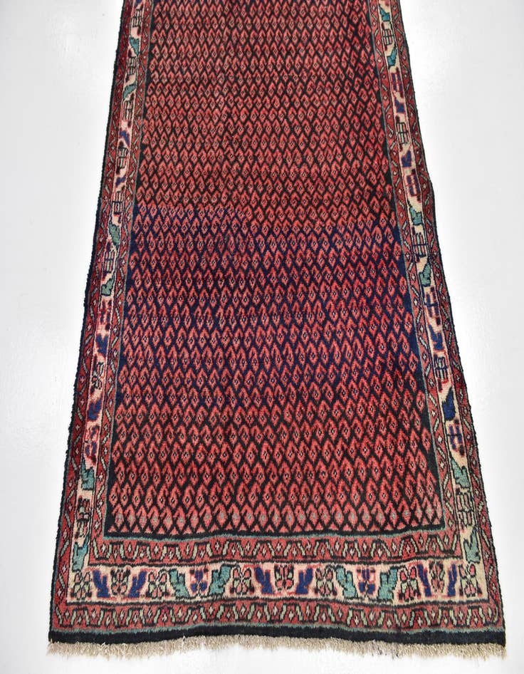 Detail image of 4' 2 x 9' 9 Hand Knotted Mahal Persian Wool Runner Rug