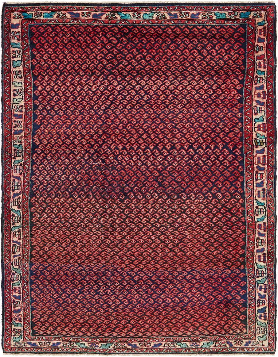 4' 2 x 9' 9 Hand Knotted Mahal Persian Wool Runner Rug