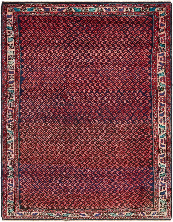 Detail image of 4' 2 x 9' 9 Hand Knotted Mahal Persian Wool Runner Rug