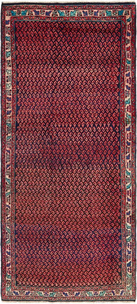 4' 2 x 9' 9 Hand Knotted Mahal Persian Wool Runner Rug