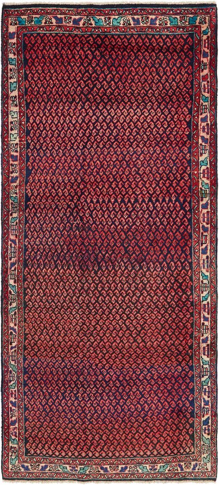 Detail image of 4' 2 x 9' 9 Hand Knotted Mahal Persian Wool Runner Rug