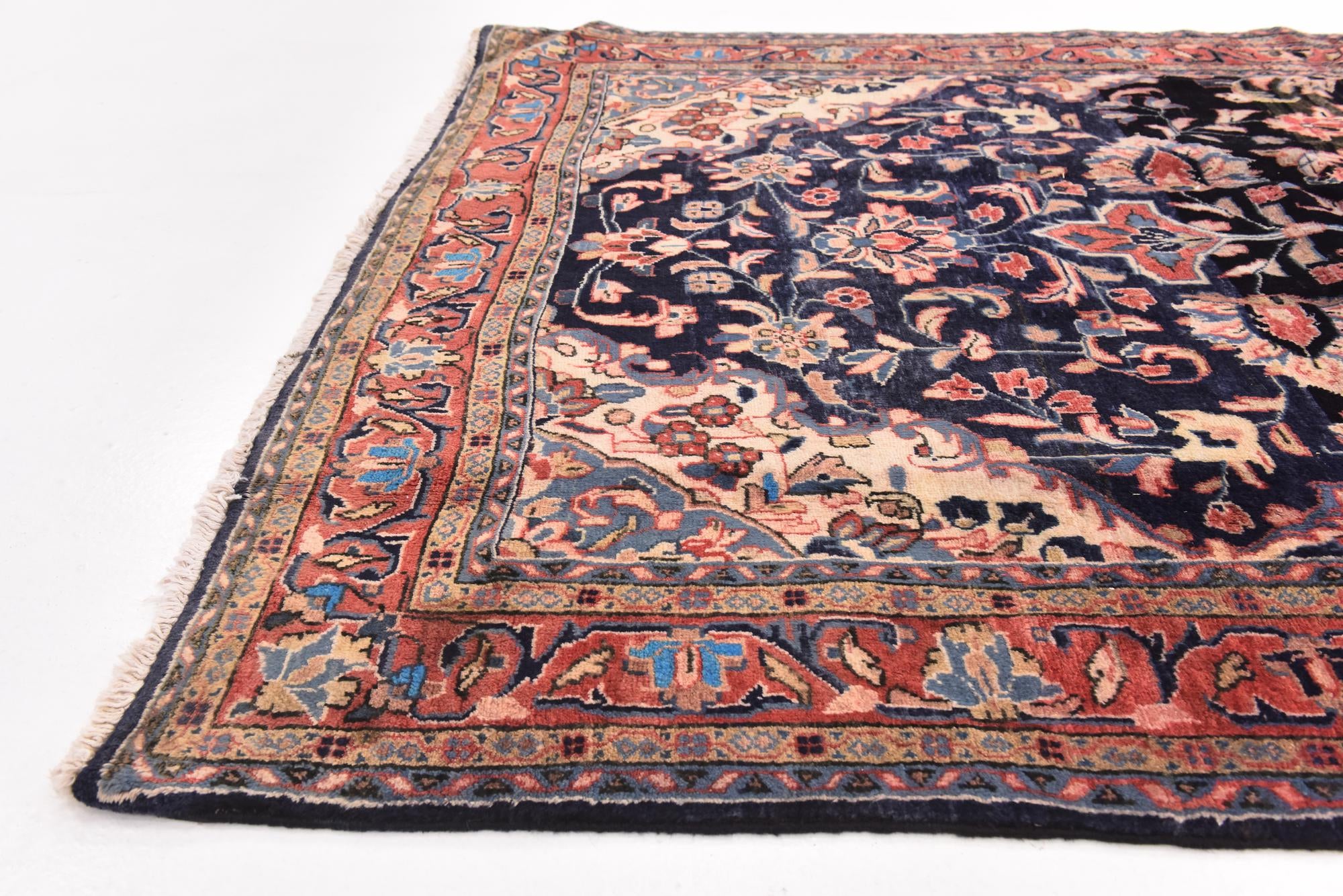 4' 8 x 10' 7 Hand Knotted Mahal Persian Wool Runner Rug