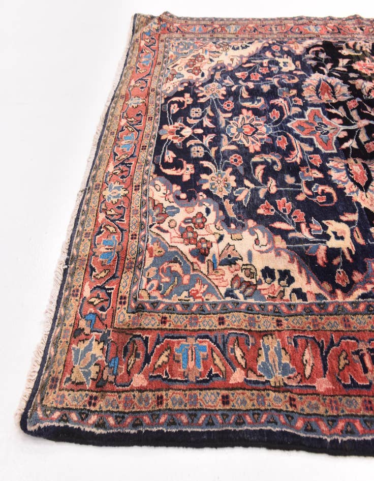 Detail image of 4' 8 x 10' 7 Hand Knotted Mahal Persian Wool Runner Rug