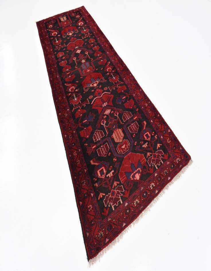 Detail image of 3' 8 x 9' 8 Hand Knotted Malayer Persian Wool Runner Rug