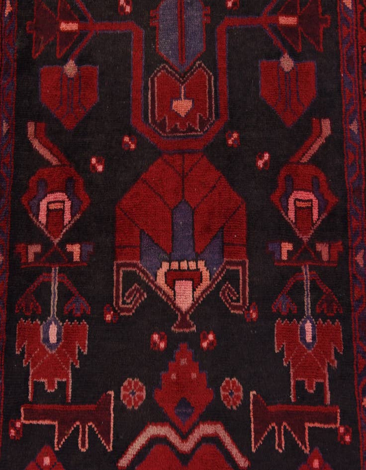 Detail image of 3' 8 x 9' 8 Hand Knotted Malayer Persian Wool Runner Rug