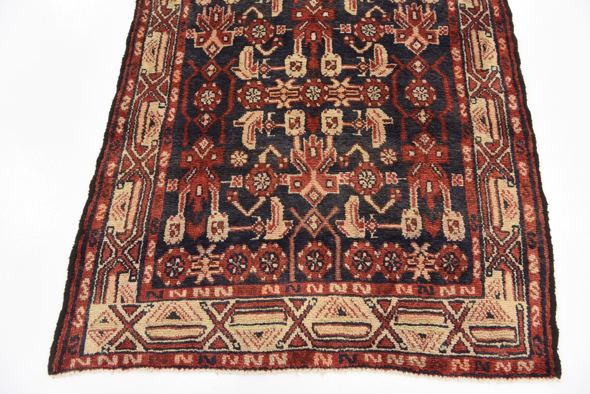3' 8 x 9' 9 Hand Knotted Malayer Persian Wool Runner Rug
