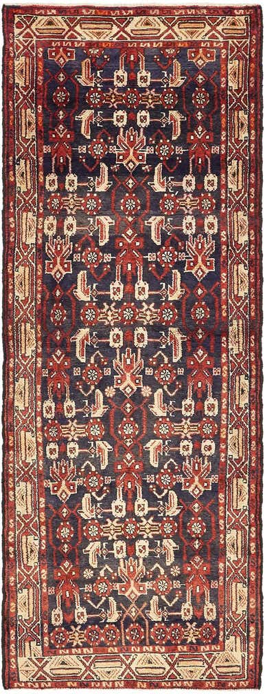 3' 8 x 9' 9 Hand Knotted Malayer Persian Wool Runner Rug