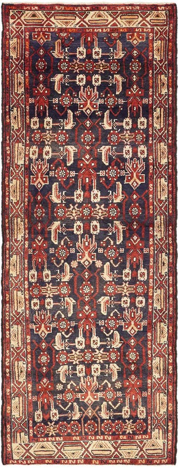Detail image of 3' 8 x 9' 9 Hand Knotted Malayer Persian Wool Runner Rug
