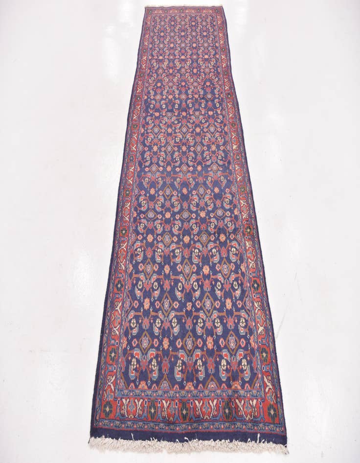 Detail image of 3' 6 x 10'  Hand Knotted Malayer Persian Wool Runner Rug