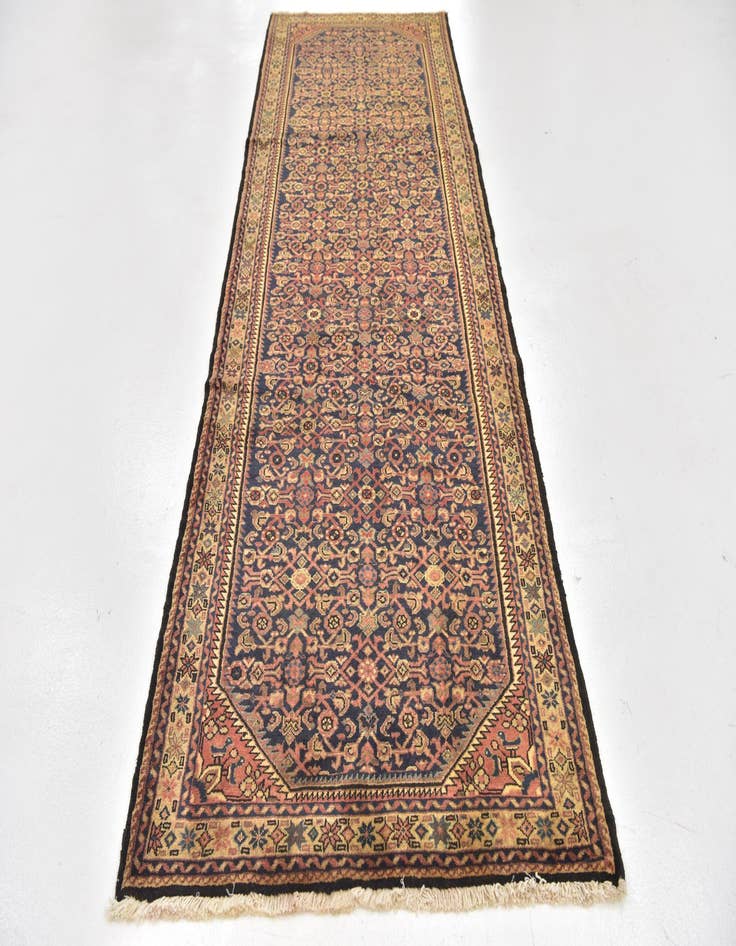 Detail image of 3' 7 x 10' 8  Hand Knotted Malayer Persian Wool Runner Rug