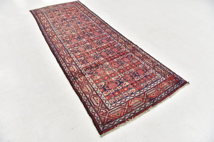 Detail image of 3' 7 x 10' Hand Knotted Malayer Persian Wool Runner Rug