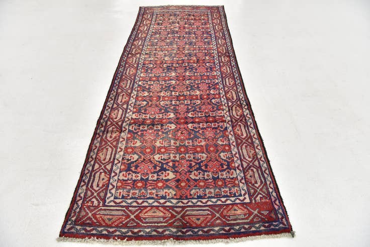 Detail image of 3' 7 x 10' Hand Knotted Malayer Persian Wool Runner Rug