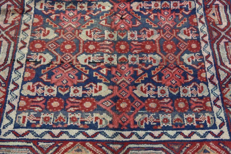 Detail image of 3' 7 x 10' Hand Knotted Malayer Persian Wool Runner Rug