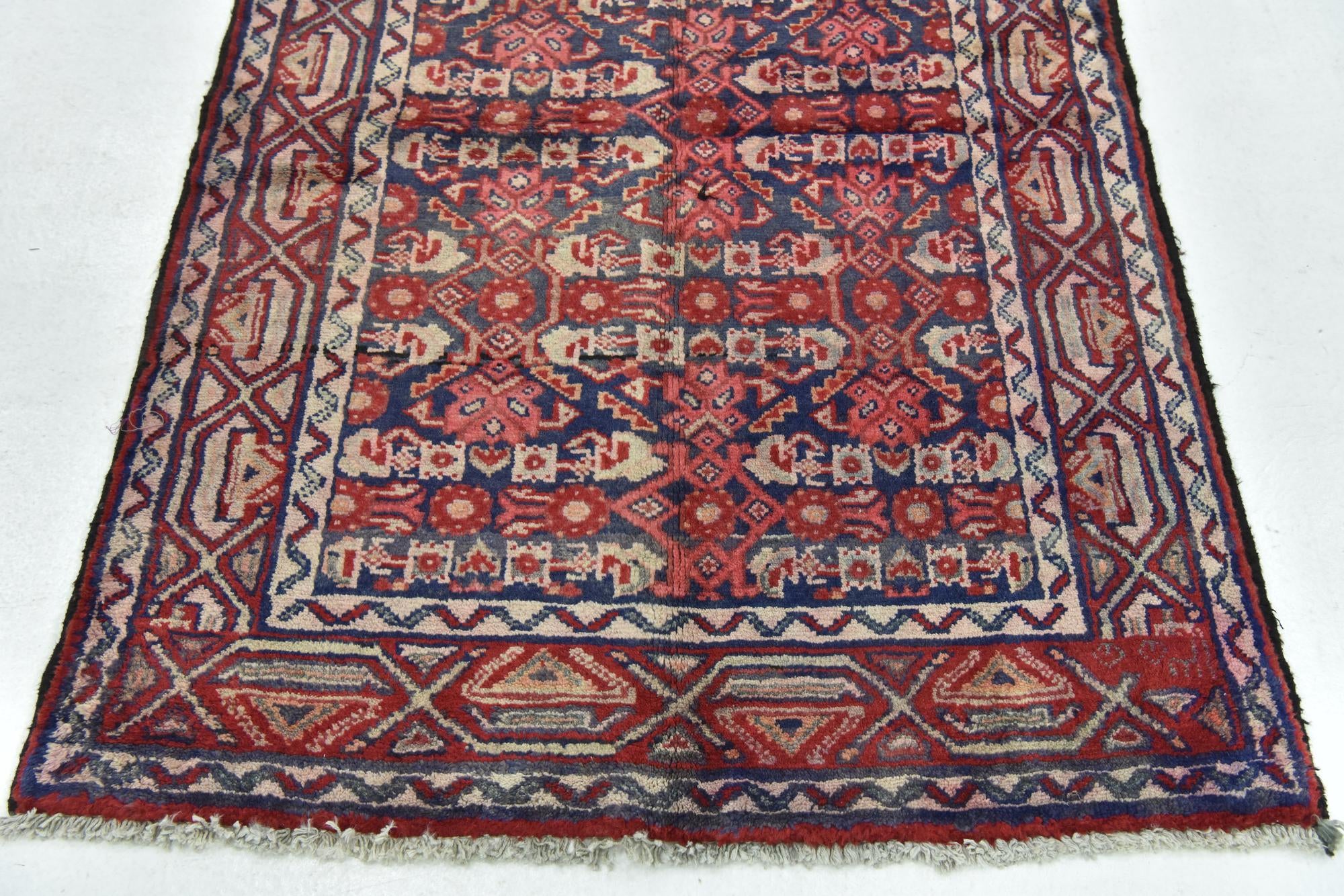 3' 7 x 10' Hand Knotted Malayer Persian Wool Runner Rug
