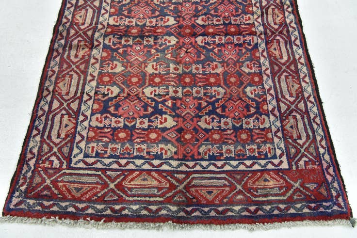 Detail image of 3' 7 x 10' Hand Knotted Malayer Persian Wool Runner Rug