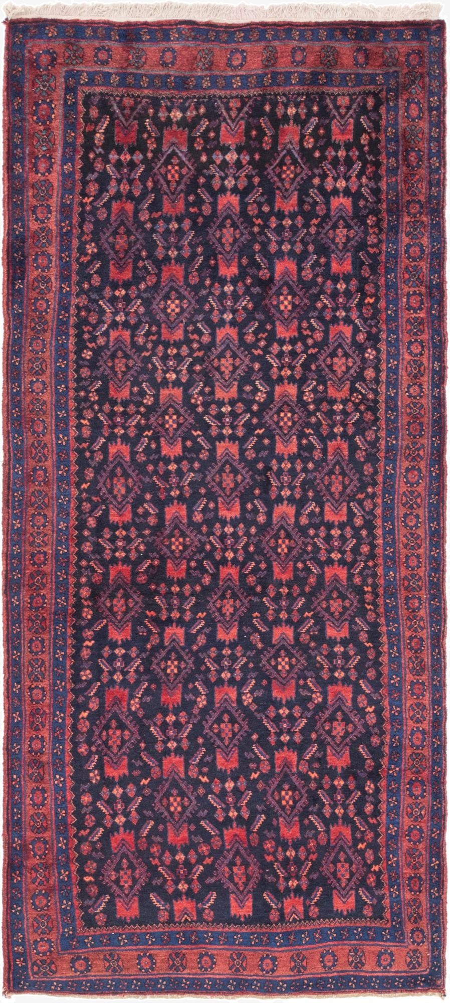 4' 5 x 10' 3  Hand Knotted Malayer Persian Wool Runner Rug
