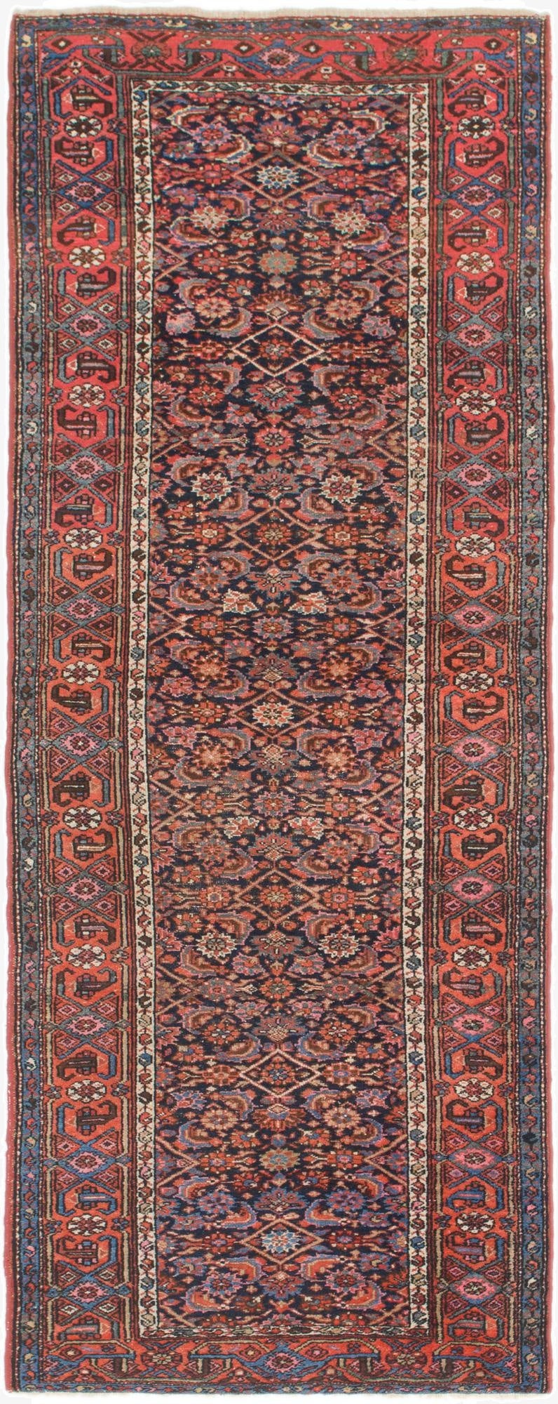 3' 10 x 10' 3  Hand Knotted Malayer Persian Wool Runner Rug