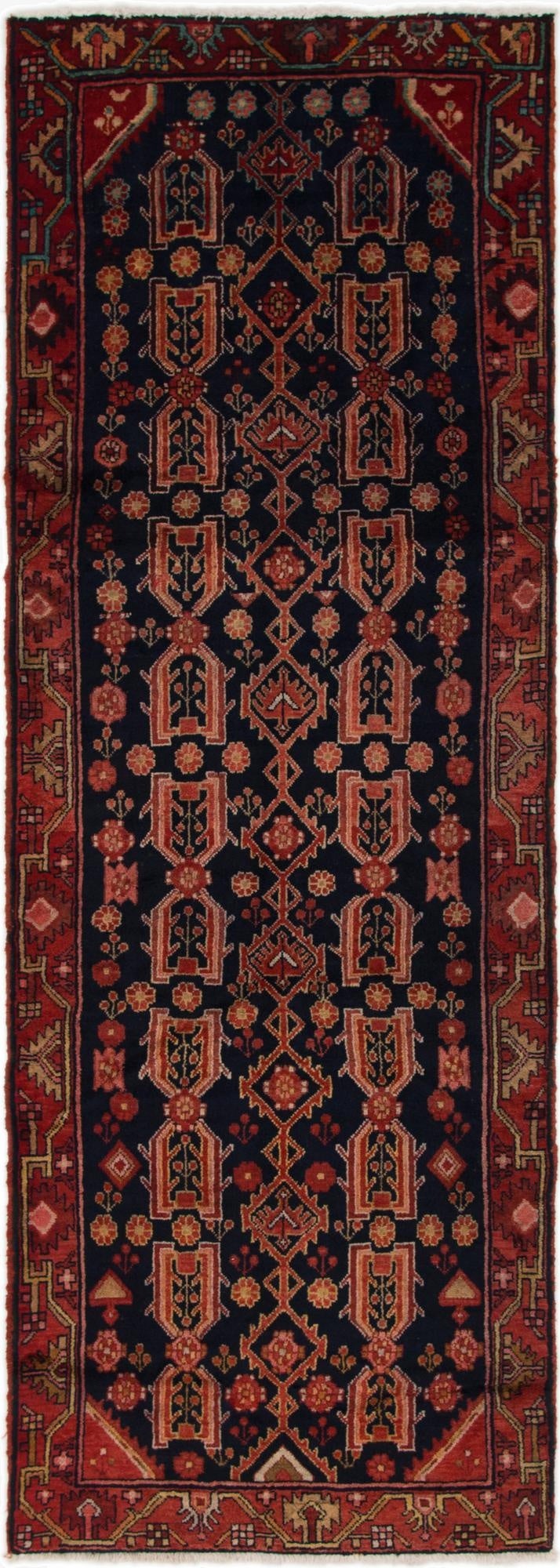 3' 7 x 10' 2  Hand Knotted Malayer Persian Wool Runner Rug
