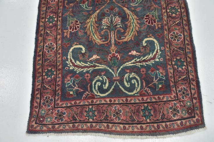 Detail image of 3' 3 x 8' 3 Hand Knotted Mehraban Persian Wool Runner Rug