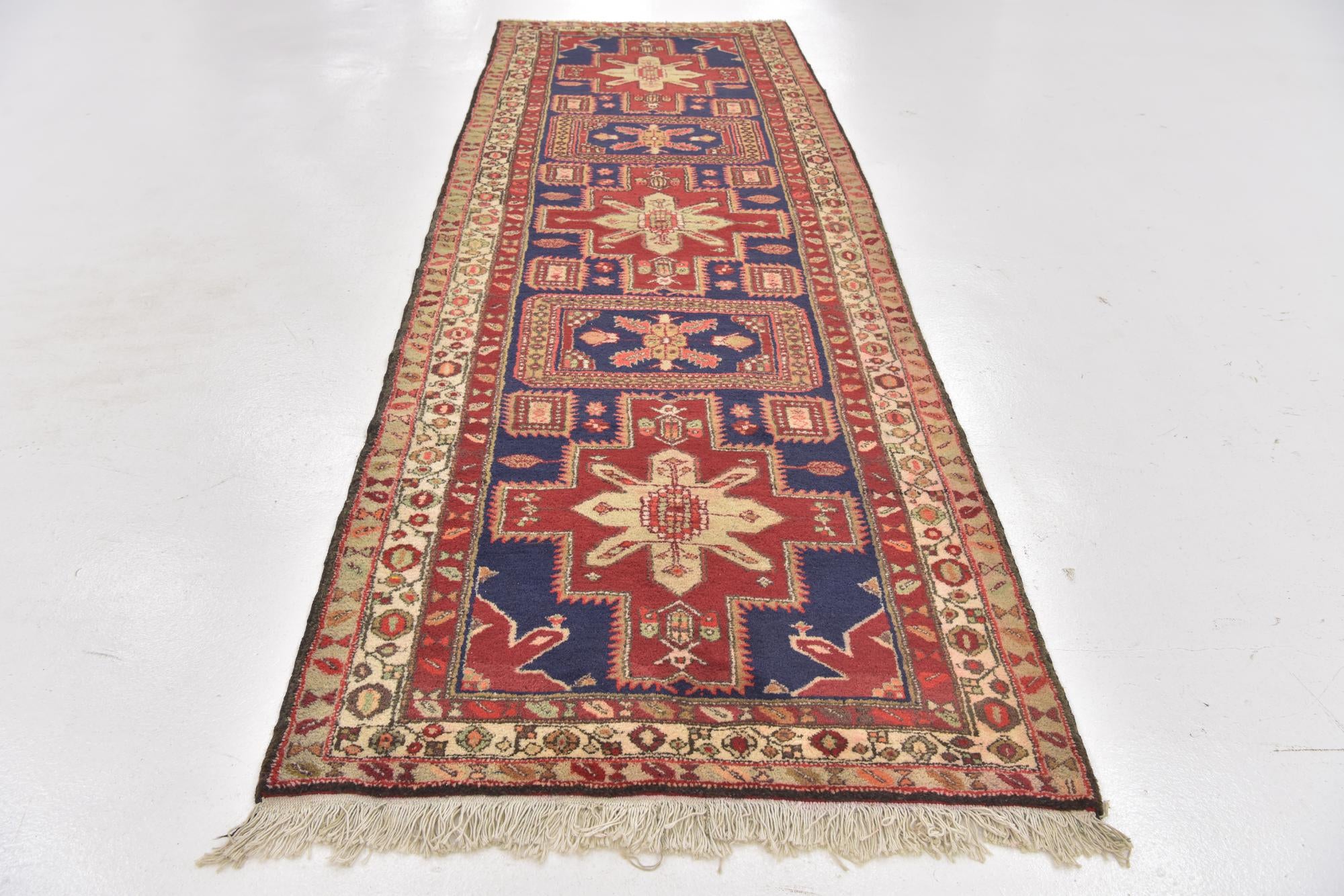 3' 8 x 11' Hand Knotted Meshkin Persian Wool Runner Rug