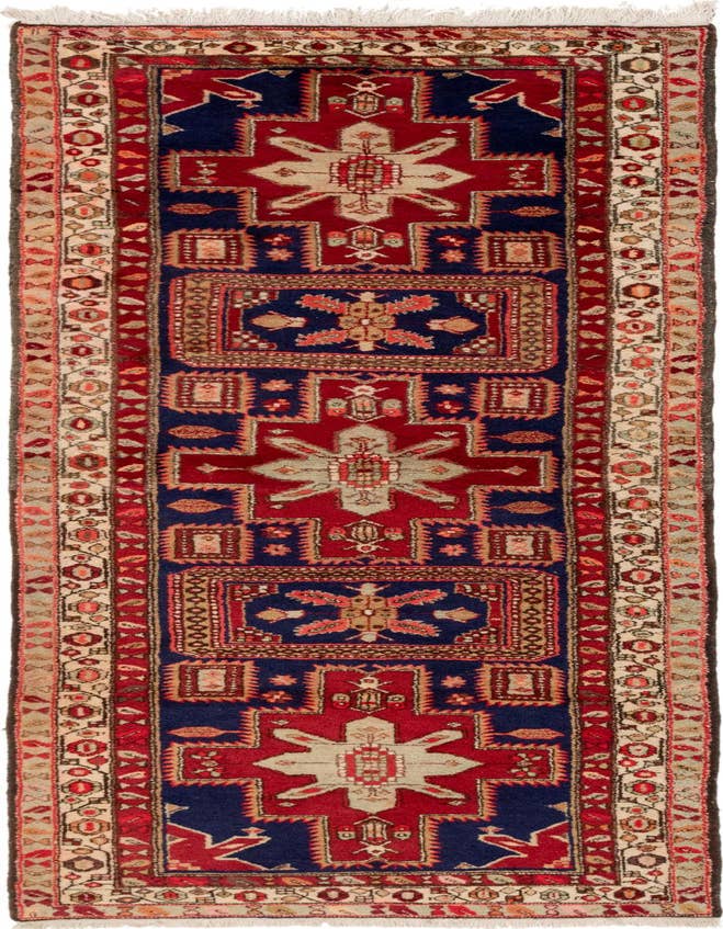 Detail image of 3' 8 x 11' Hand Knotted Meshkin Persian Wool Runner Rug