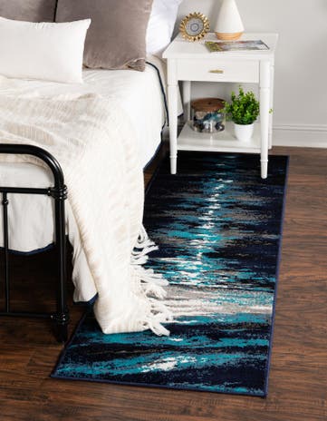 Navy Blue Metropolis Runner Rug