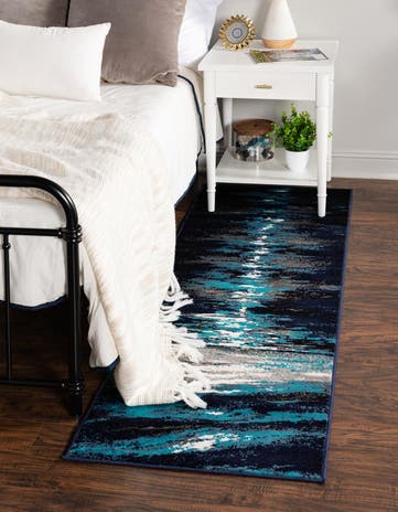 Navy Blue Metropolis Runner Rug